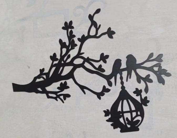3D Wooden Wall Art Black Tree Birds Nest 30