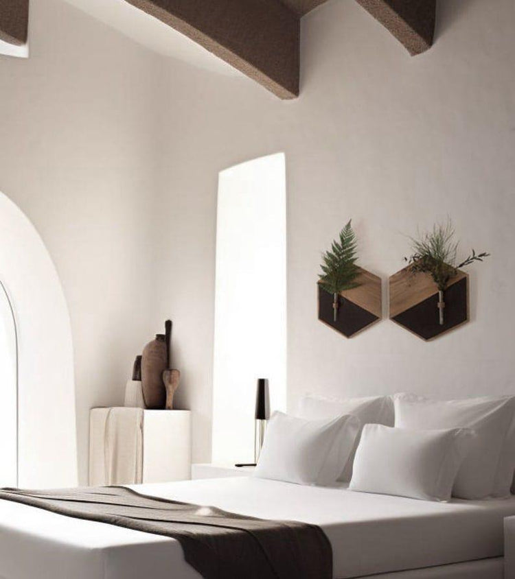 Modern Black & Brown MDF Wood Wall Planters Home Decor