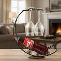 Decorative Metal Drink Holder & Glass Storage Rack for Dining & Countertops  Great for focusing on decor and home organization.