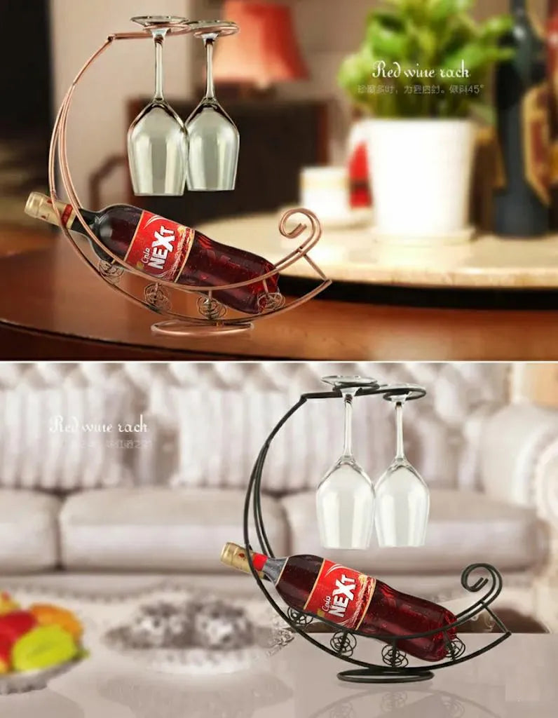 Decorative Metal Drink Holder & Glass Storage Rack for Dining & Countertops  Great for focusing on decor and home organization.