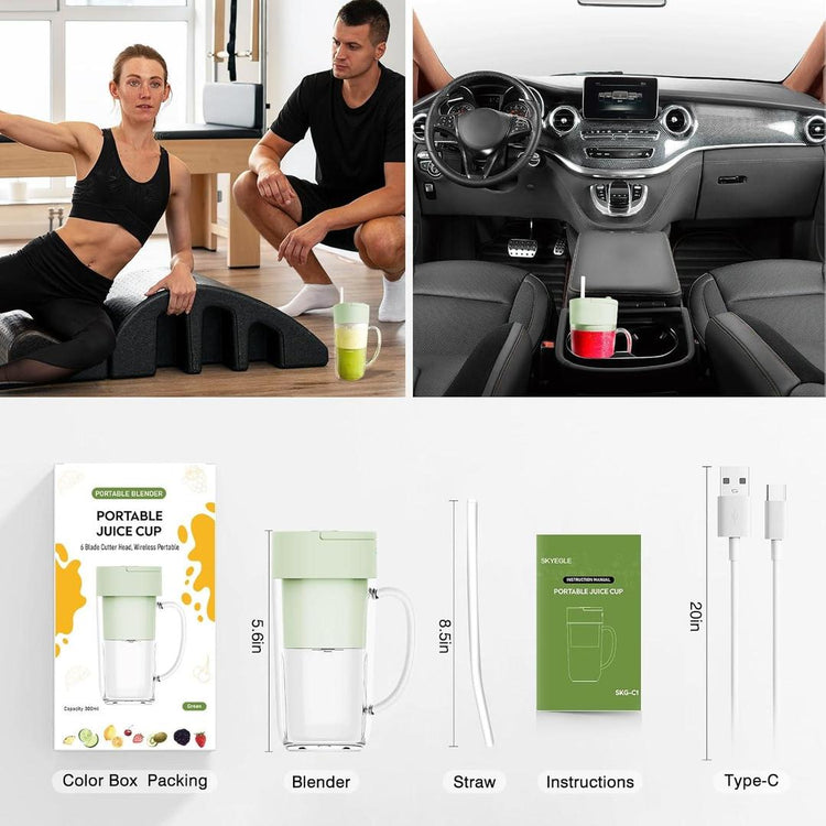 Smart Mint Green Electric Blender Cup for Fresh Juices