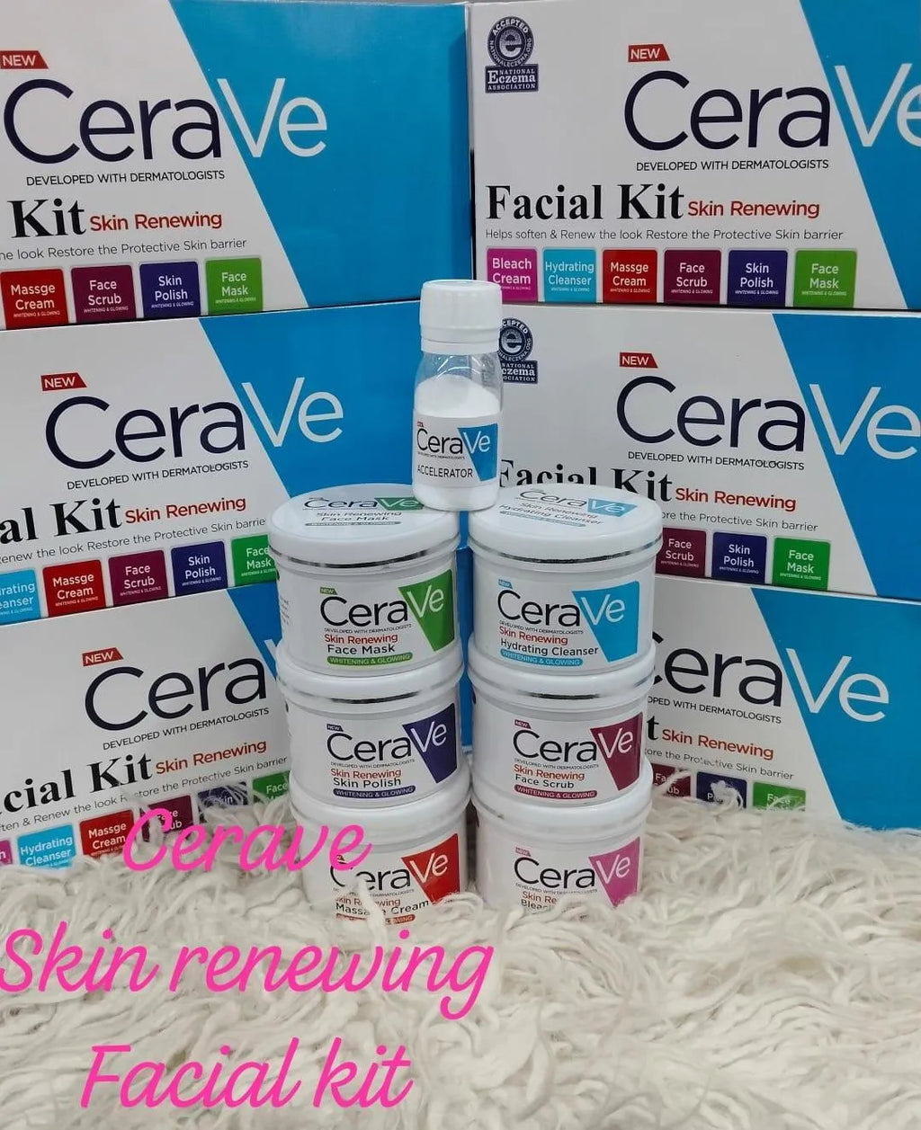 7-in-1 Complete Whitening & Brightening Facial Kit (200g) Ideal for highlighting the complete step-by-step facial routine.
