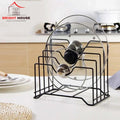 Multi-Functional Black Metal Cutlery Stand – Kitchen Countertop Spoon & Spice Shaker Organizer