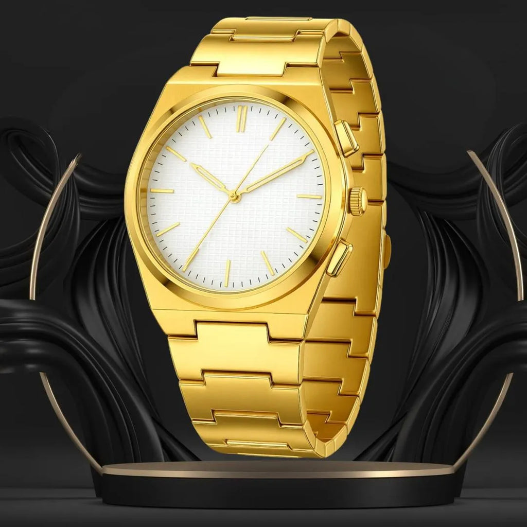 Men's Classic Stainless Steel Chain Watch (8mm Round Dial) Ideal for highlighting the classic build and key specs clearly.