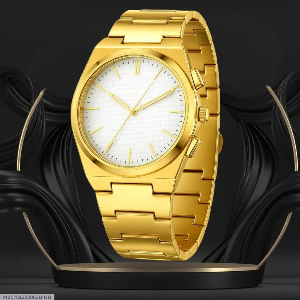 Men's Classic Stainless Steel Chain Watch (8mm Round Dial) Ideal for highlighting the classic build and key specs clearly.