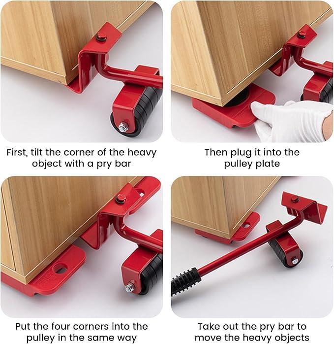 Easy Furniture Lifter & Moving Roller Set – Heavy Item Transport Tool for Home & Office