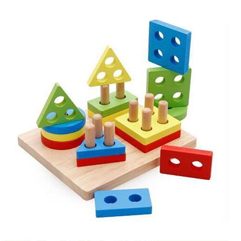 Kids Educational Wooden Shape Sorting & Stacking Toy