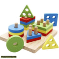 Kids Educational Wooden Shape Sorting & Stacking Toy