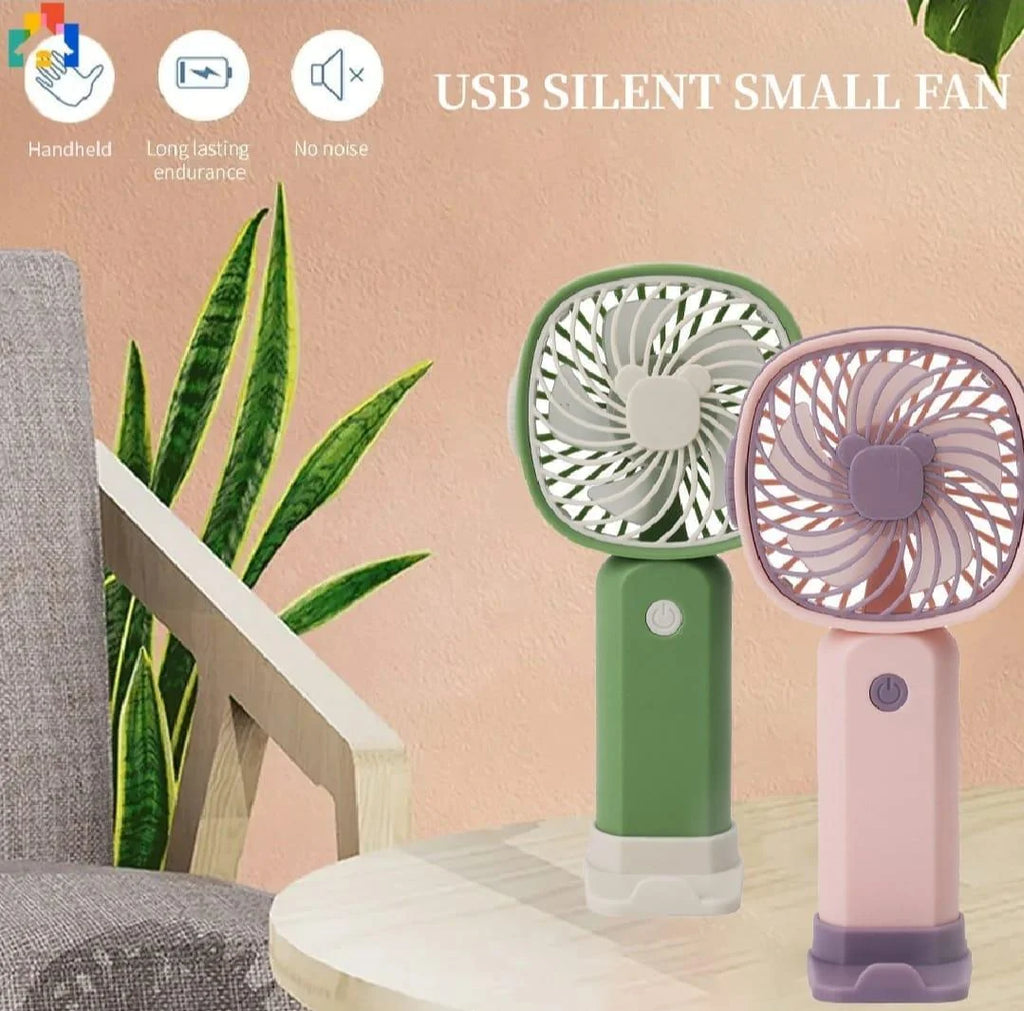 2-in-1 Hands-Free Portable Mini Cooling Fan with Mobile Stand
