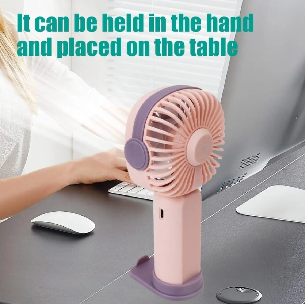 2-in-1 Hands-Free Portable Mini Cooling Fan with Mobile Stand