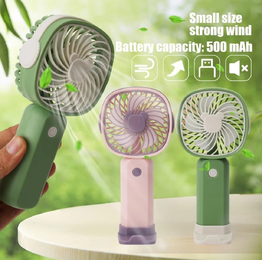 2-in-1 Hands-Free Portable Mini Cooling Fan with Mobile Stand