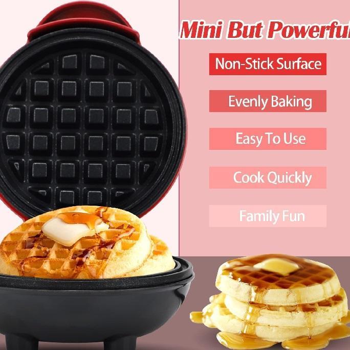 350W Compact Electric Waffle Maker Quick Non-Stick Breakfast Machine Great for highlighting fast cooking.