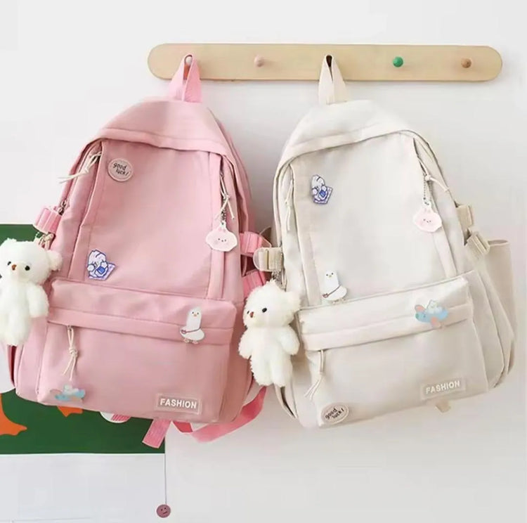 Cute Girls Backpack 17" | Pink, White & Multicolor