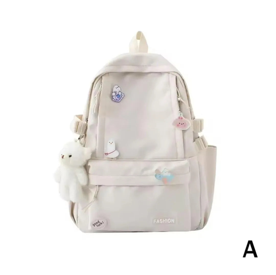 Cute Girls Backpack 17" | Pink, White & Multicolor