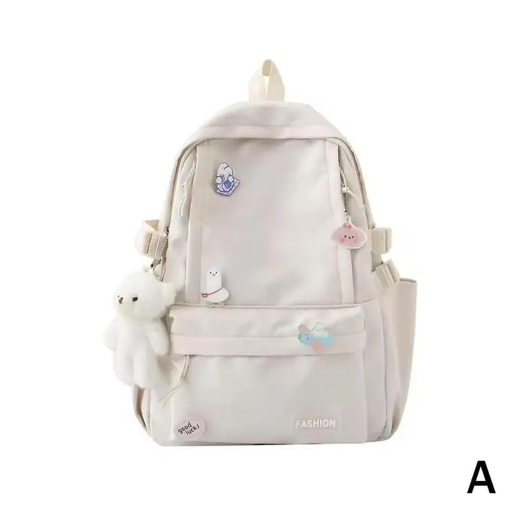 Cute Girls Backpack 17" | Pink, White & Multicolor