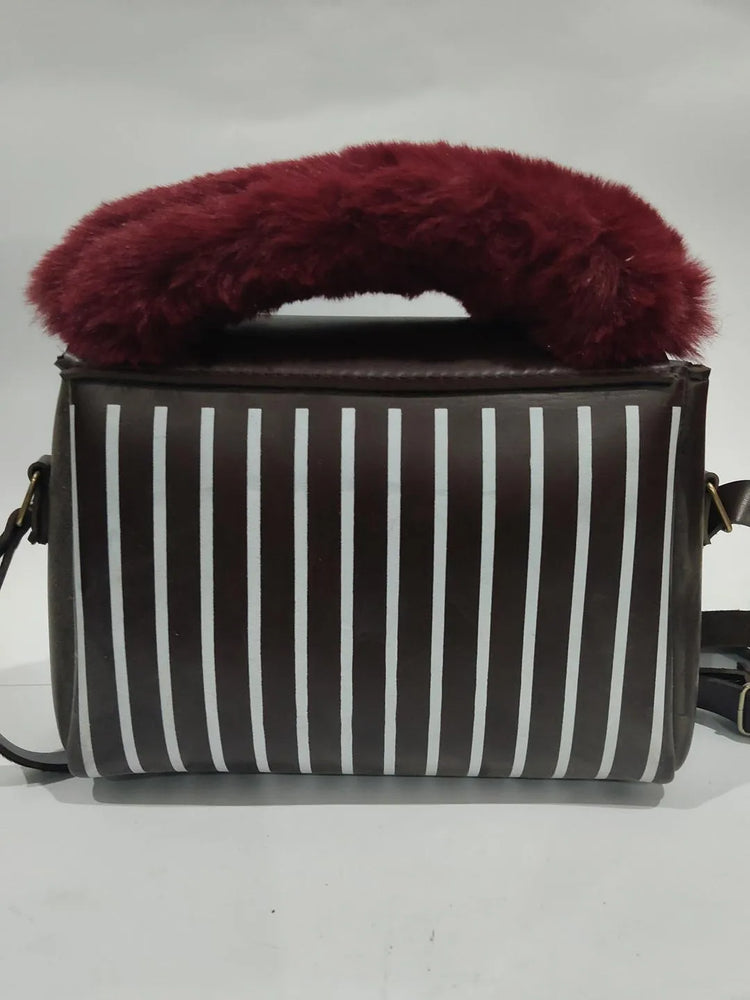 Gucci Style Black Striped Handbag for Girls