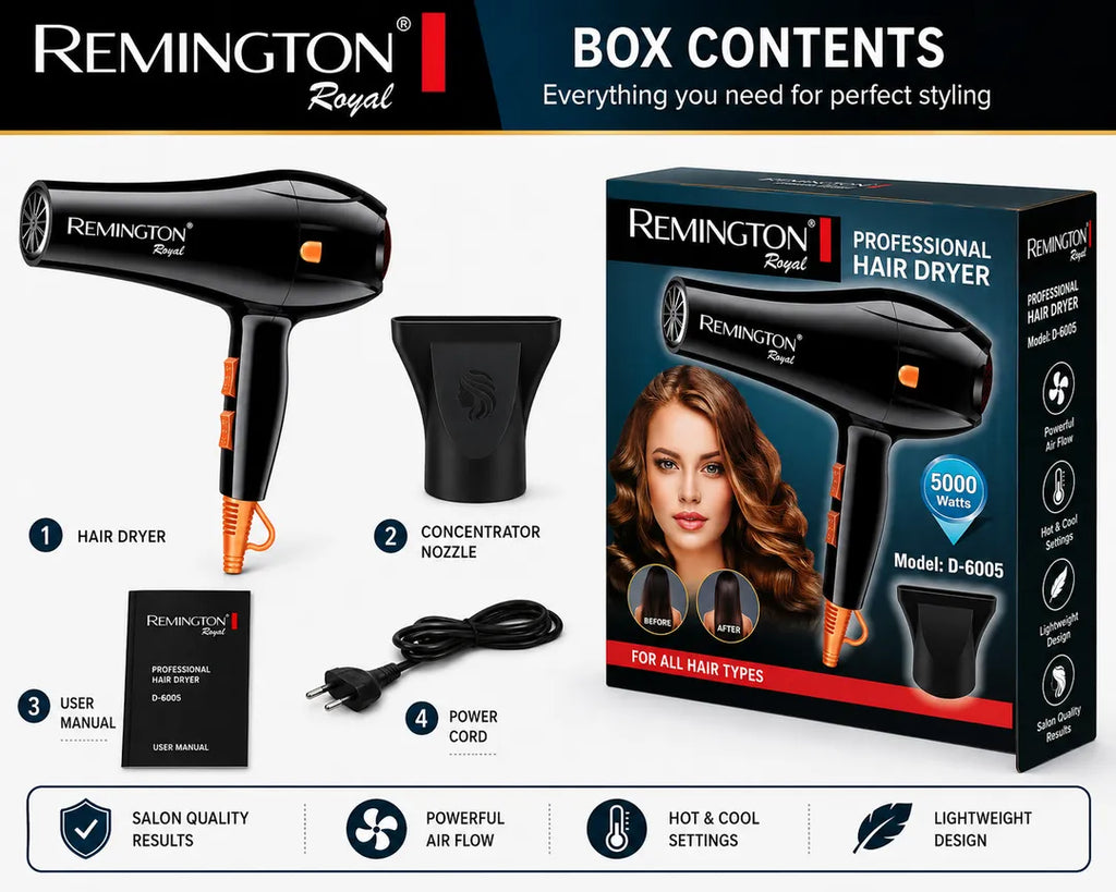 Remington D6005 High-Speed Ionic Hair Dryer for Fast Drying