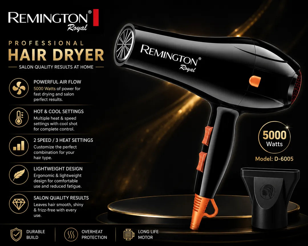 Remington D6005 High-Speed Ionic Hair Dryer for Fast Drying