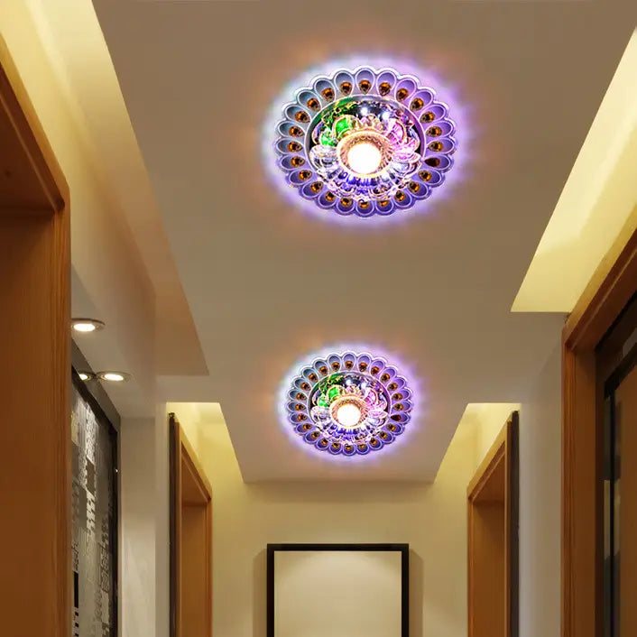 Modern Crystal Ceiling Lights with Warm White LED