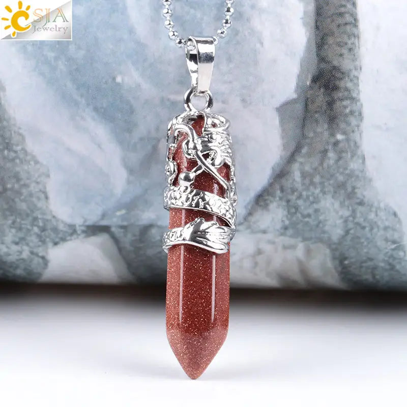 Dragon Crystal Pendant Necklace Set of 3