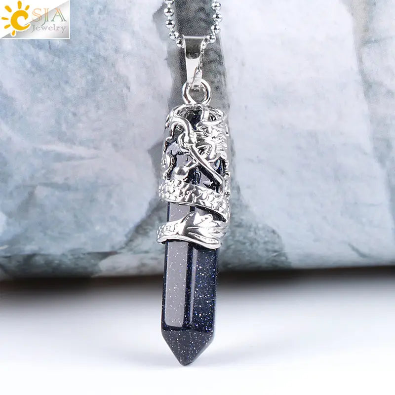 Dragon Crystal Pendant Necklace Set of 3