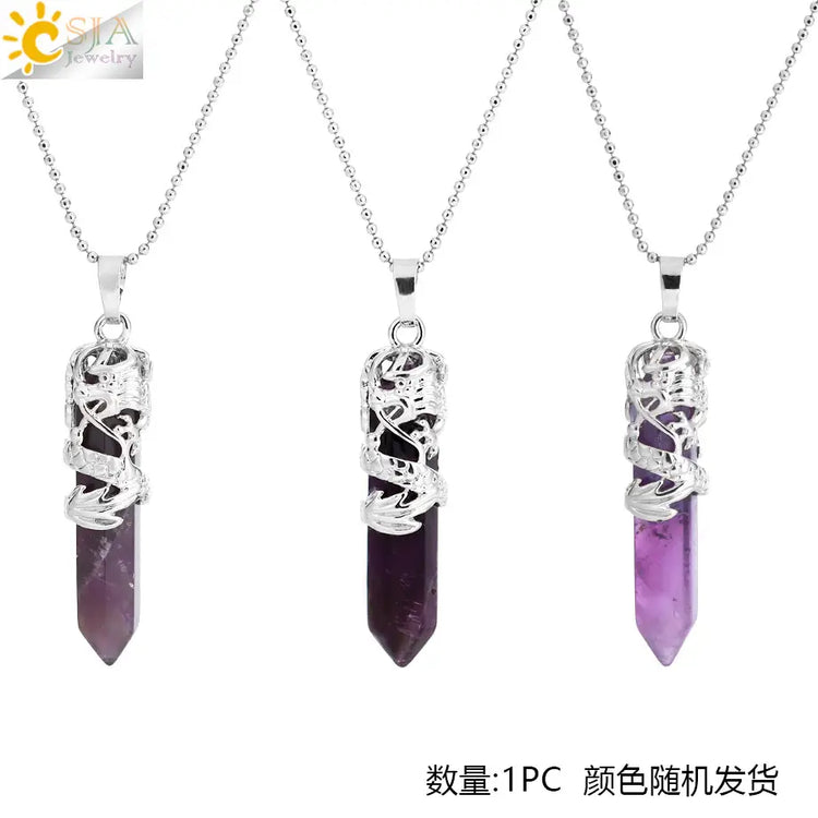 Dragon Crystal Pendant Necklace Set of 3