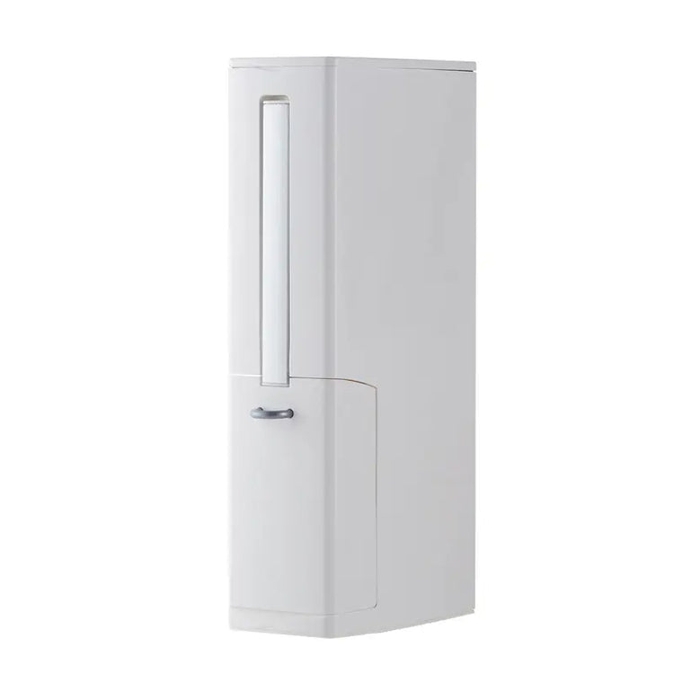 Modern Toilet Brush & Trash Can Set White Plastic