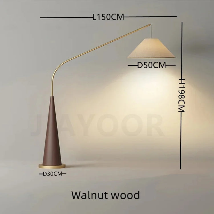 Modern Walnut Floor Lamp
