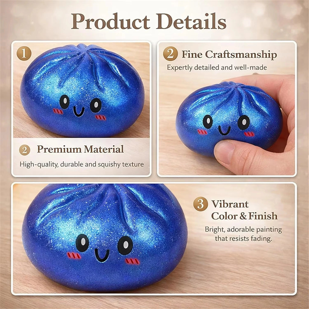 Dumpling Squishy Toys Colorful Steamed Stuffed Bun Squeeze Toy  Anti-stress Sensory Ball Super Soft Quick Recovery Birthday Gift