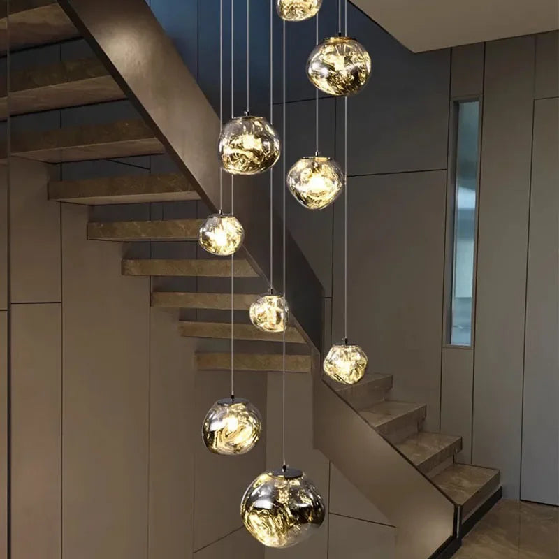 Modern home decor led lights pendant light lamps forstaircase Chandeliers for living room hanging light indoor lighting
