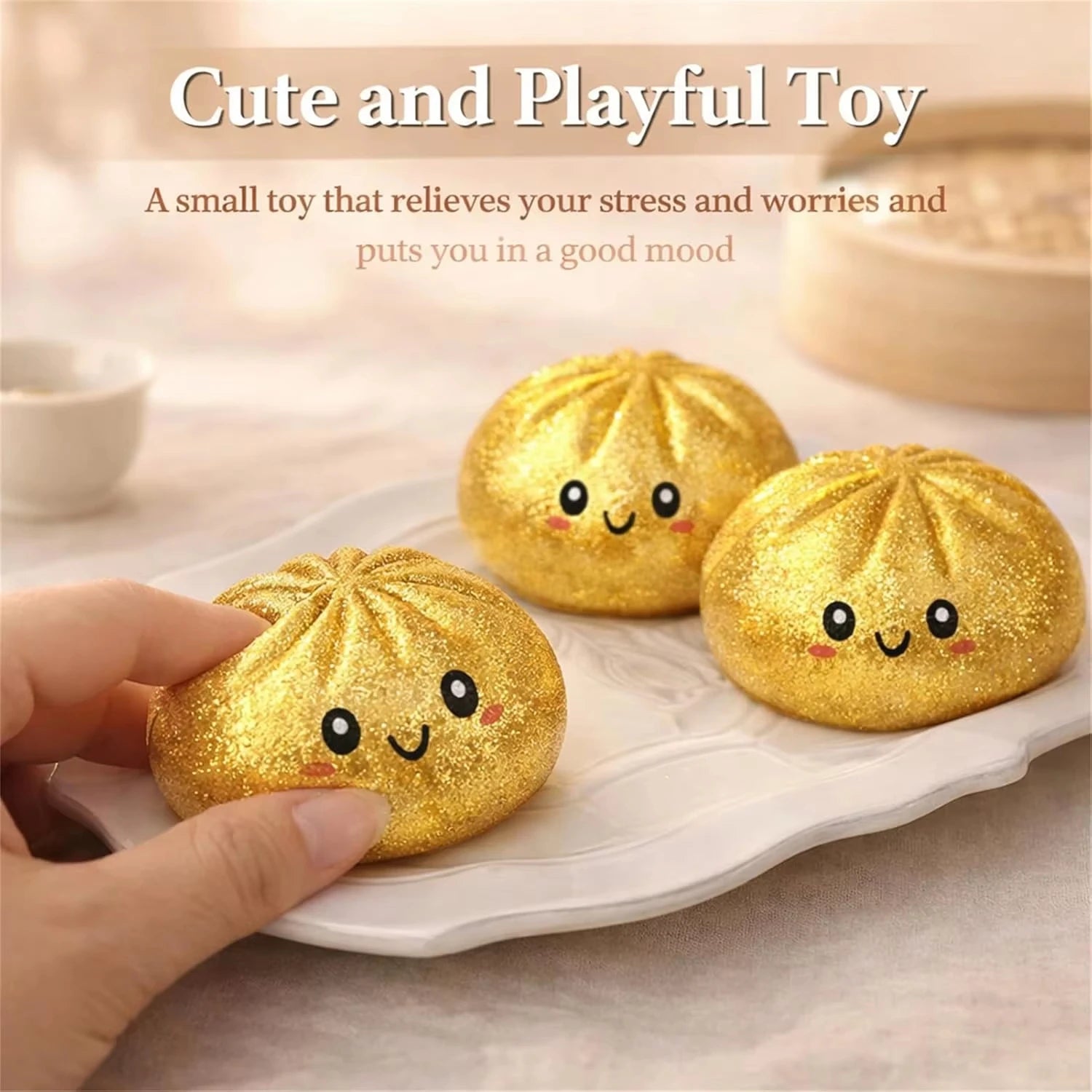 Dumpling Squishy Toys Colorful Steamed Stuffed Bun Squeeze Toy  Anti-stress Sensory Ball Super Soft Quick Recovery Birthday Gift