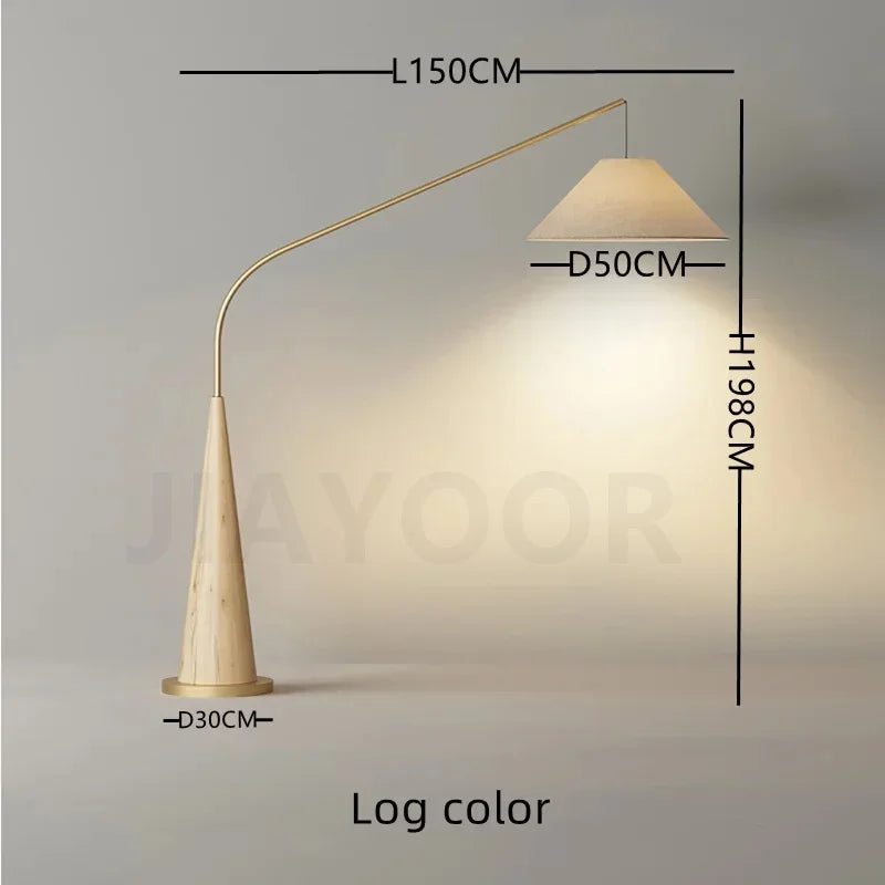 Modern Walnut Floor Lamp