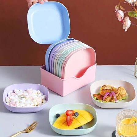 Food Grade Plastic Household Dining Plates | 10 pcs Elliptical Spit Bone Plate Set | Multi-Function & Durable