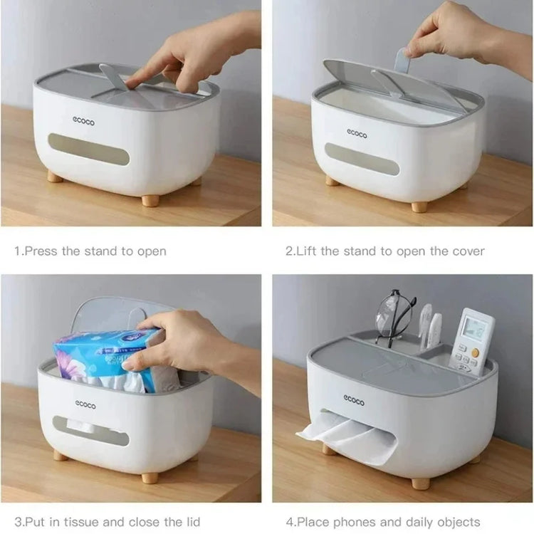 3-in-1 Creative Tissue Box with Storage Drawer