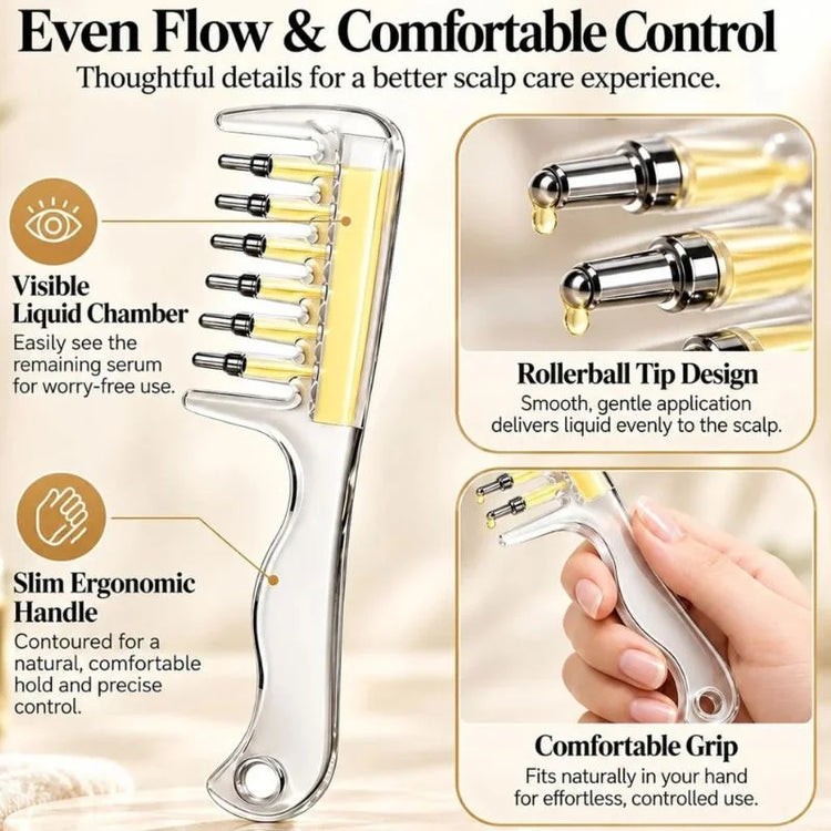 Refillable Scalp Massager & Oil Comb