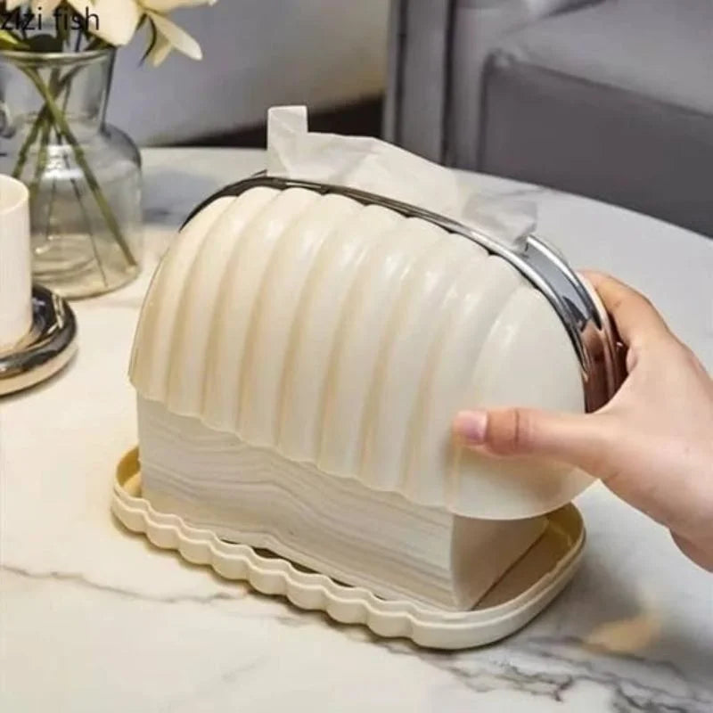 Elegant Shell Shape Wave Pattern Tissue Box Holder for Home & Office