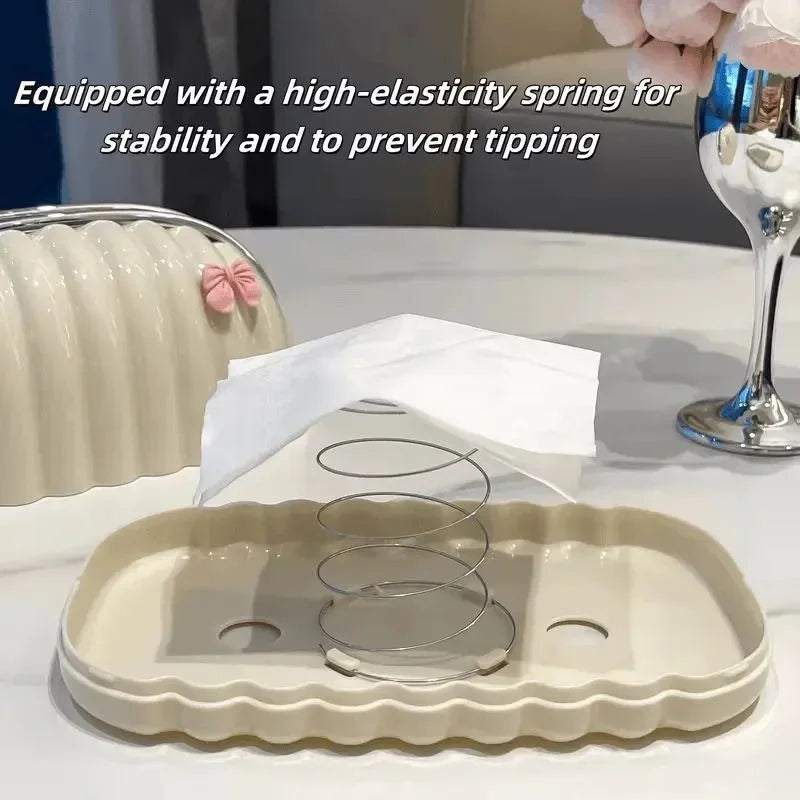 Elegant Shell Shape Wave Pattern Tissue Box Holder for Home & Office