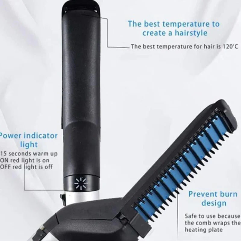 2-in-1 Men's Beard & Hair Styling Brush